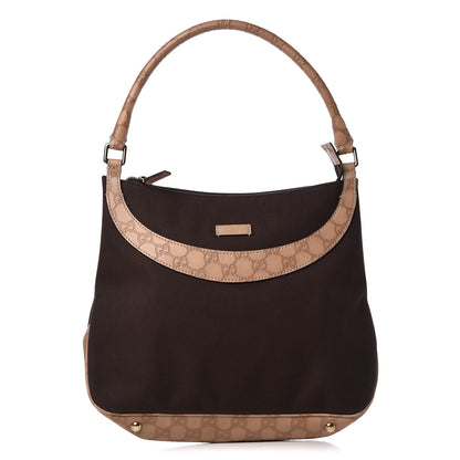 Gucci Guccissima Trim Canvas Hobo Brown 1 of 14