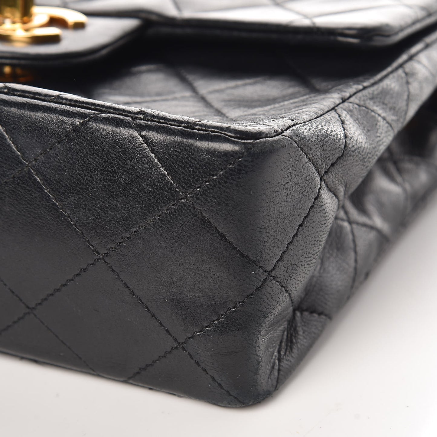 Lambskin Quilted Mini Square Flap Black