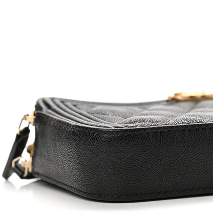 Chanel Caviar Quilted Small Boy Clutch With Chain Black 12 of 15