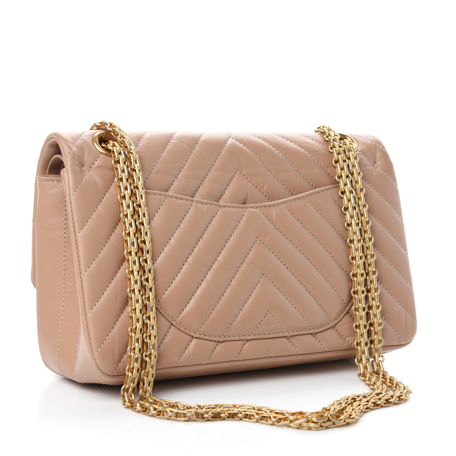 Chanel Aged Calfskin Chevron Quilted 2.55 Reissue 225 Flap Beige 3 of 11