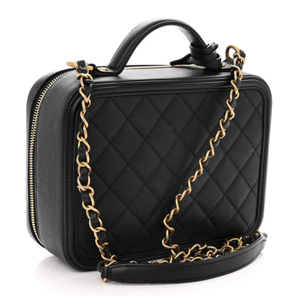 Chanel Caviar Quilted Medium CC Filigree Vanity Case Black 3 of 10
