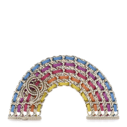 Chanel Lambskin Chain Rainbow CC Brooch Gold Multicolor 1 of 5