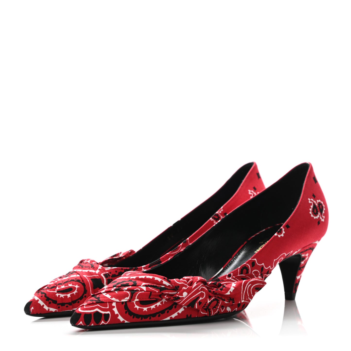 Bandana Charlotte Kitten Heel Pumps 37 Red