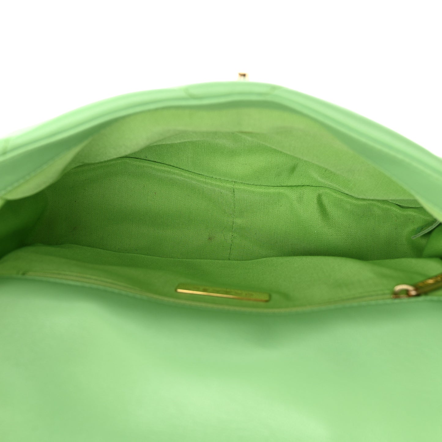 Lambskin Quilted Medium Chanel 19 Flap Green