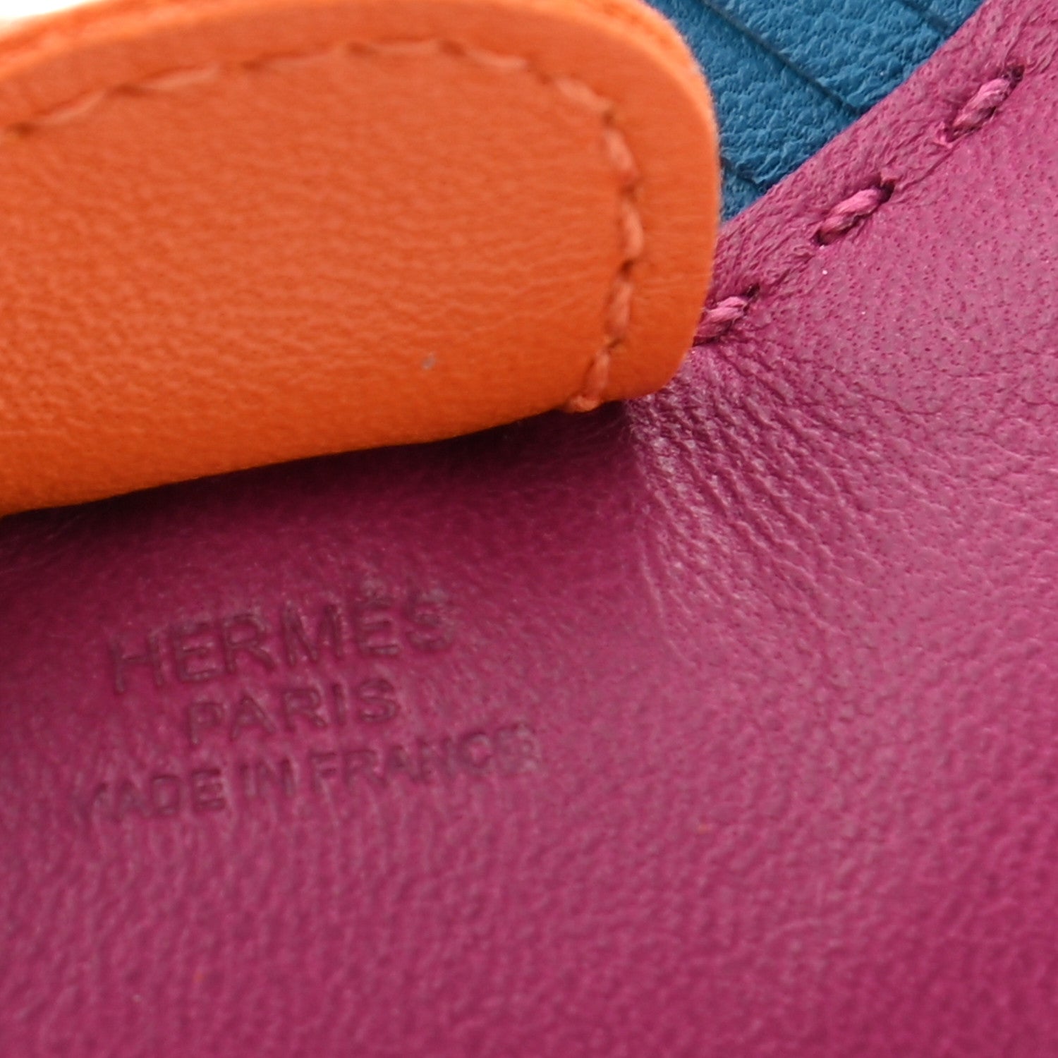 Hermes Milo Lambskin Grigri Rodeo Horse Bag Charm PM Tosca Bleu Izmir Orange 3 of 3