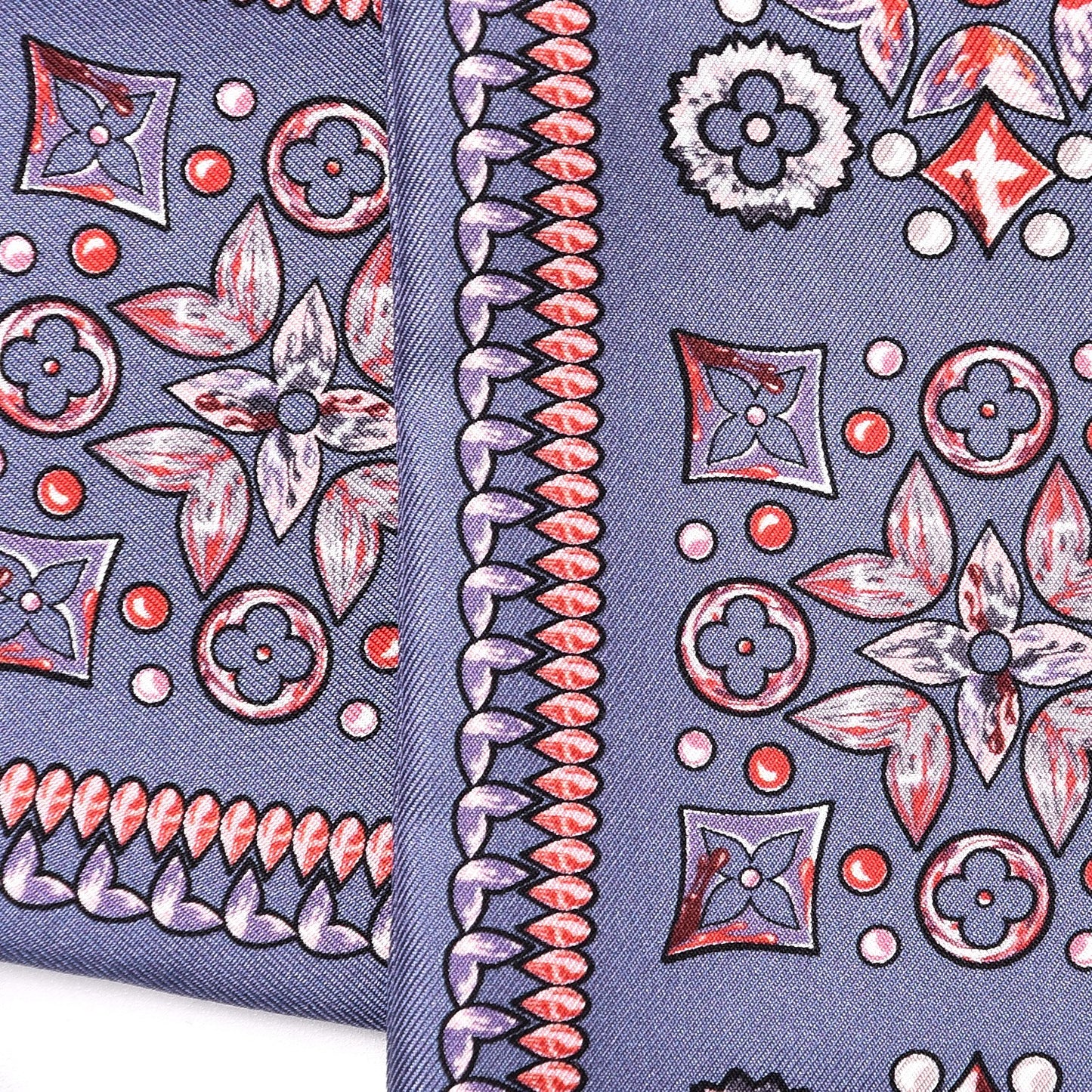 Silk Monogram Giant Lvrtual Flowers Bandeau Denim