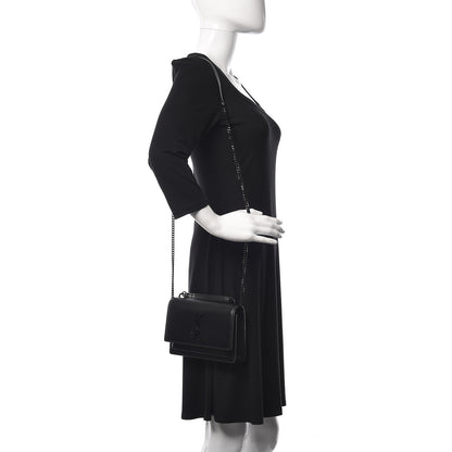 Saint Laurent Calfskin Monogram Sunset Chain Wallet Black 2 of 7