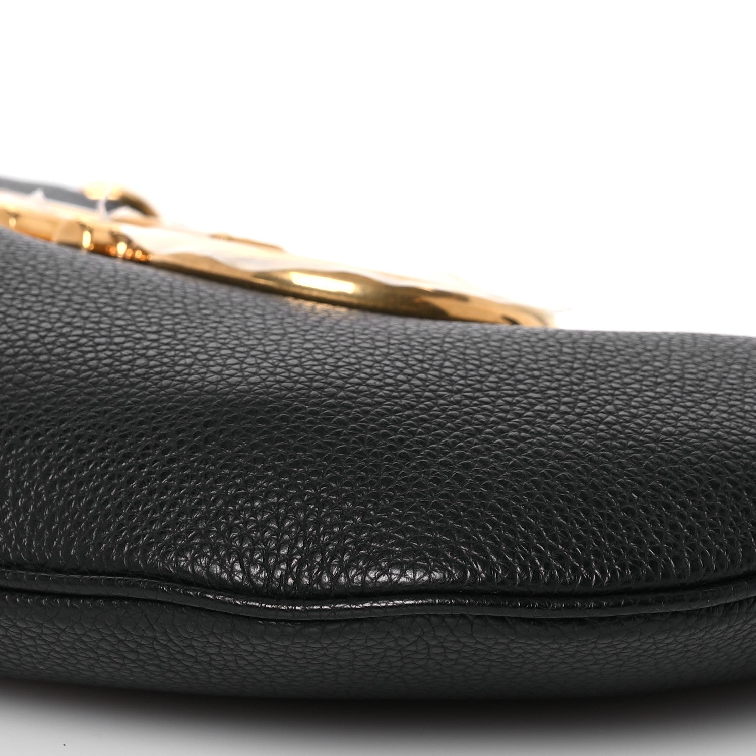 Salvatore Ferragamo Calfskin Maxi Gancio Shoulder Bag Black 9 of 10