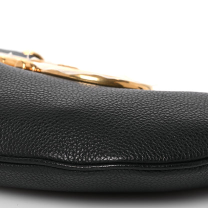 Salvatore Ferragamo Calfskin Maxi Gancio Shoulder Bag Black 9 of 10