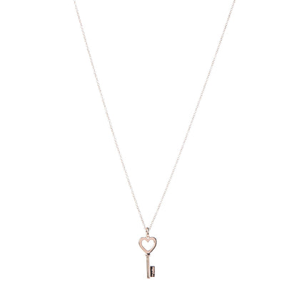 Tiffany 18K Rose Gold Mini Heart Key Pendant 1 of 5