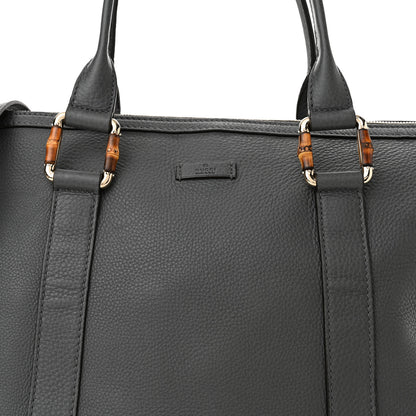 Gucci Calfskin Bamboo Top Handle Tote Grey 8 of 10