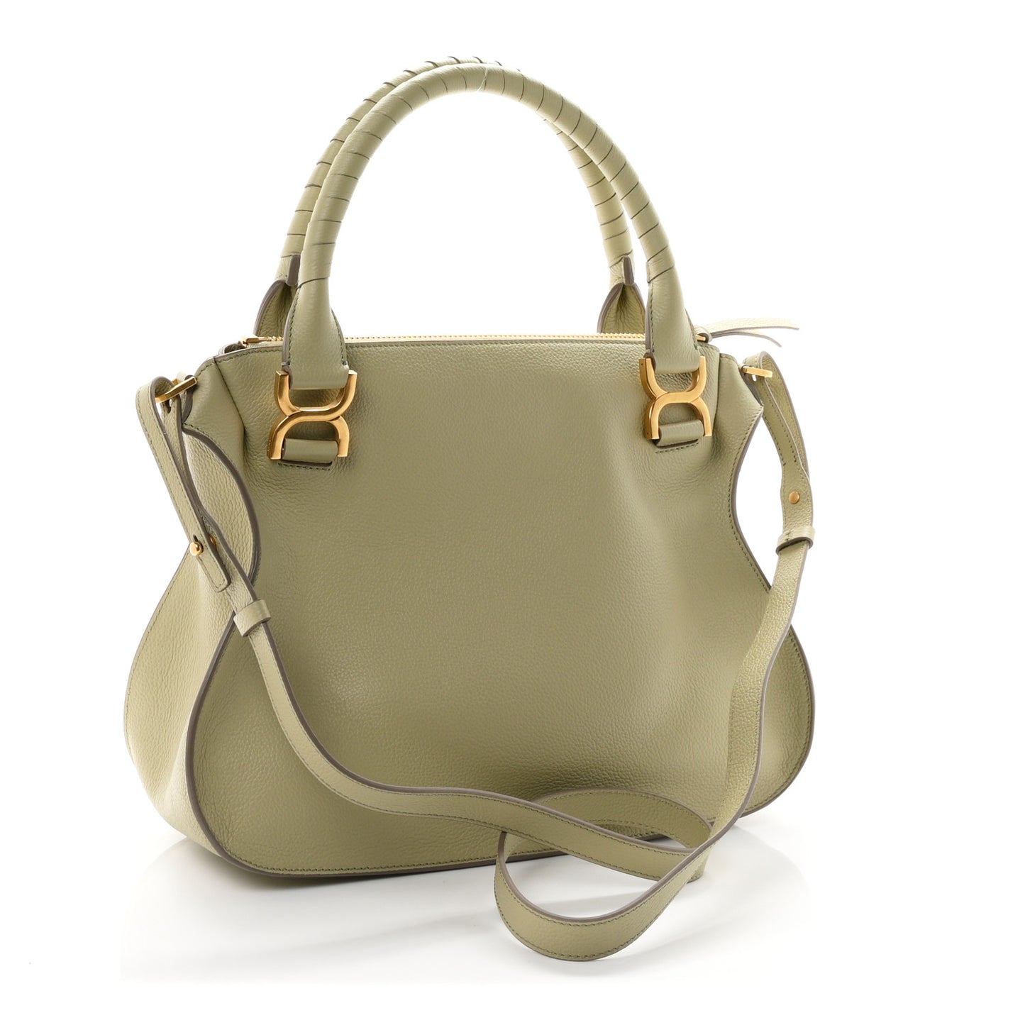 Calfskin Medium Marcie Satchel Faded Green