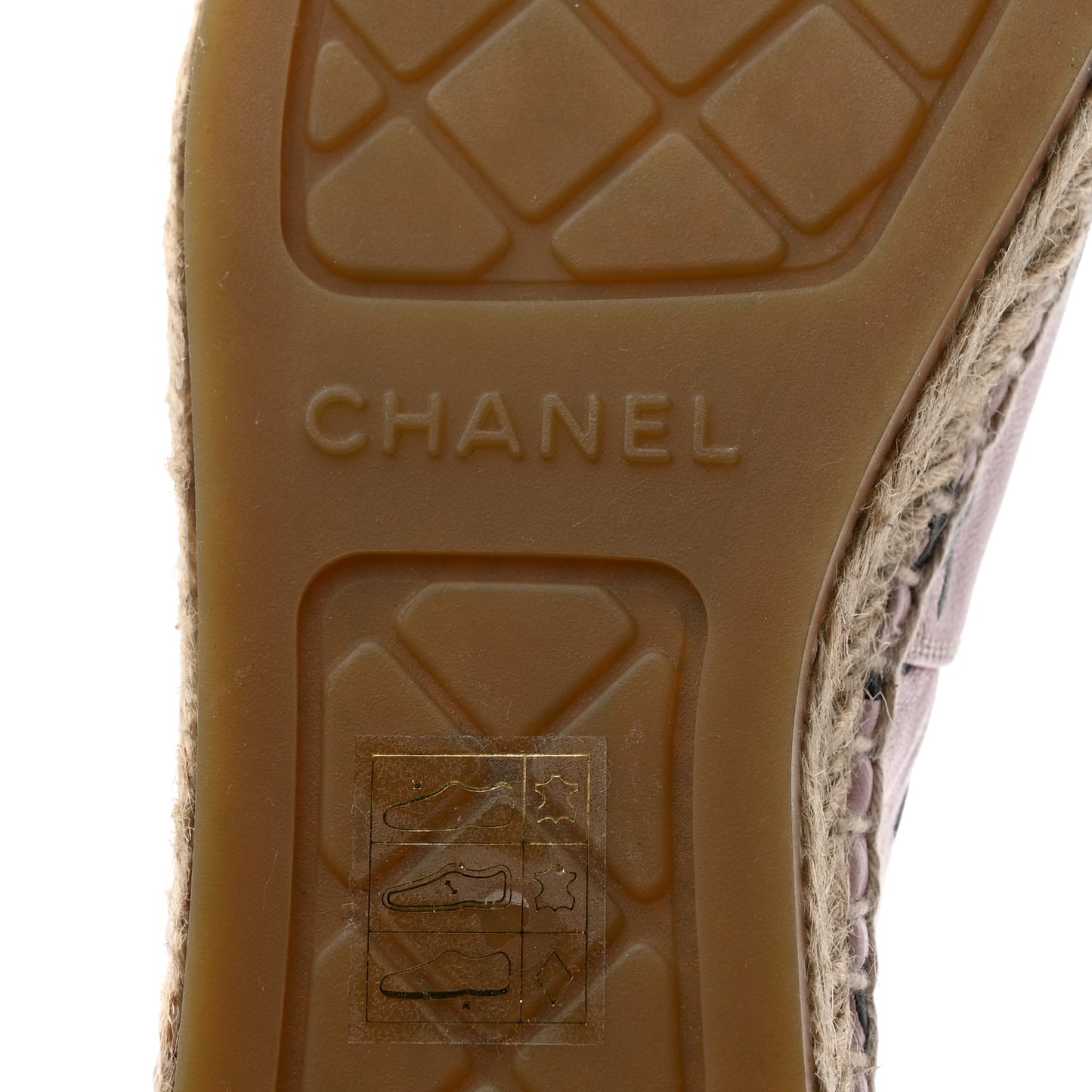 Lambskin Printed Coco Beach Espadrilles 37 Light Pink Black