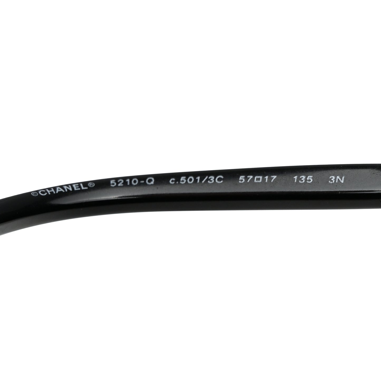 Acetate Lambskin Chain Square Sunglasses 5210-Q Black