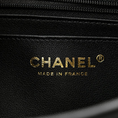 Chanel Metallic Lambskin Viscose Woven Flap Silver Black 6 of 11