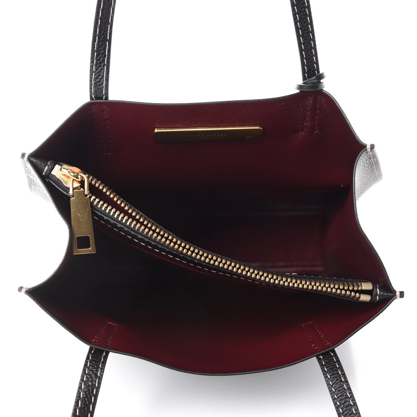 Grained Calfskin Medium Grind T Pocket Tote Black