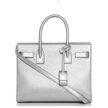 Saint Laurent Metallic Grained Calfskin Baby Sac De Jour Silver 1 of 8