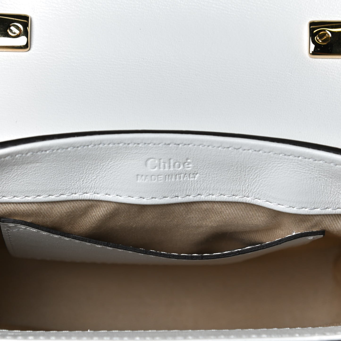 Calfskin Crocodile Embossed Mini C Double Carry Brilliant White
