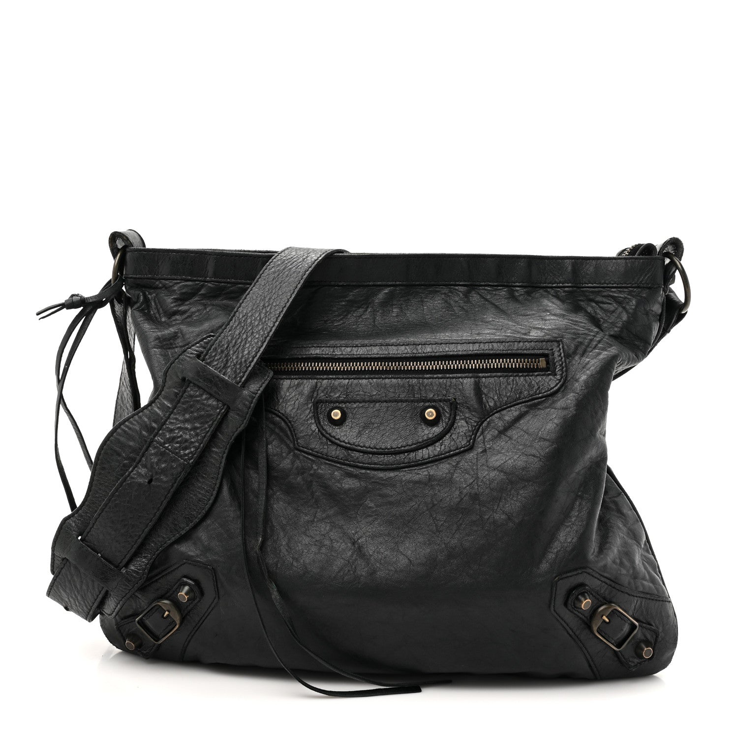 Balenciaga Agneau Classic Hardware Flat Messenger Black 1 of 11
