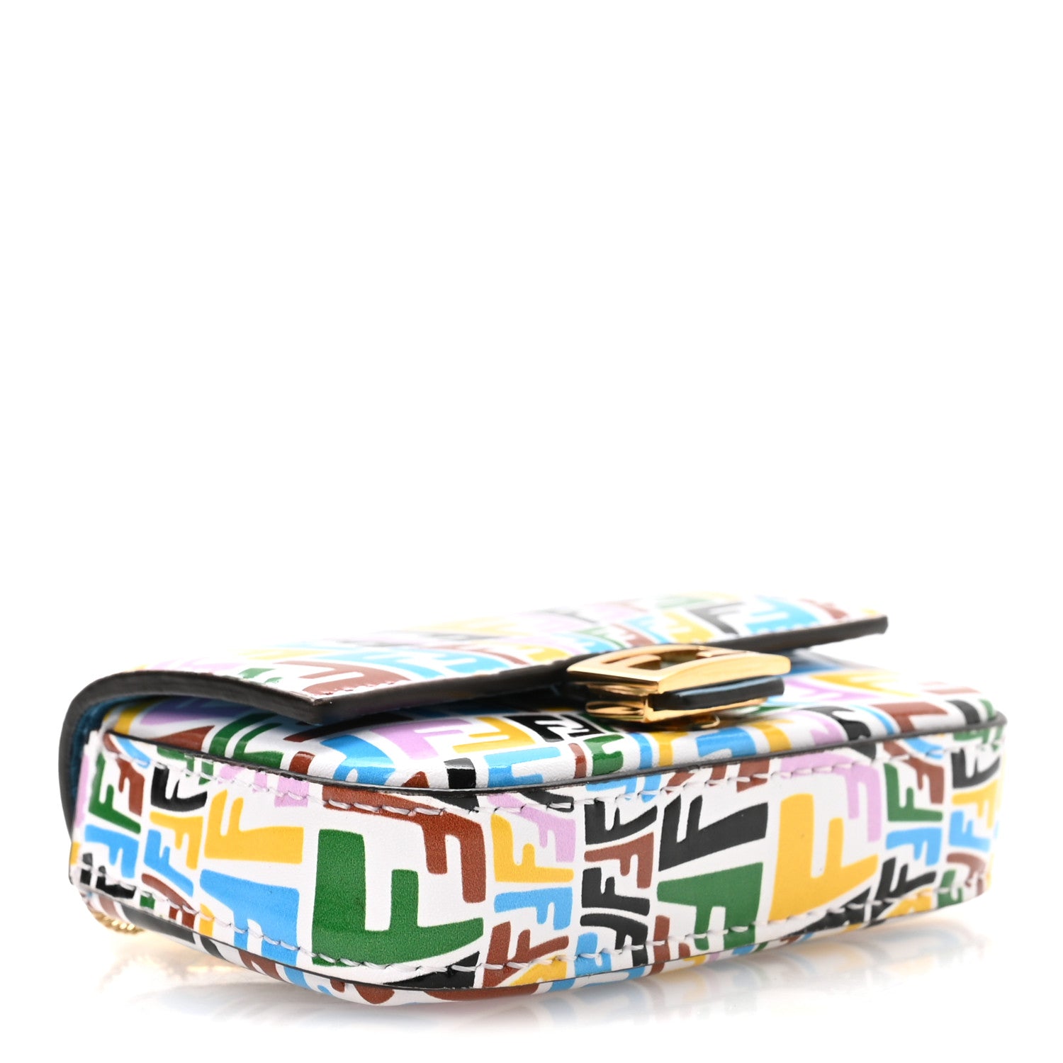 Fendi X SARAH COLEMAN Vitello Liberty Ceylon Micro FF Fish Eye Embossed Nano Baguette Charm Multicolor Cyber Blue 4 of 11