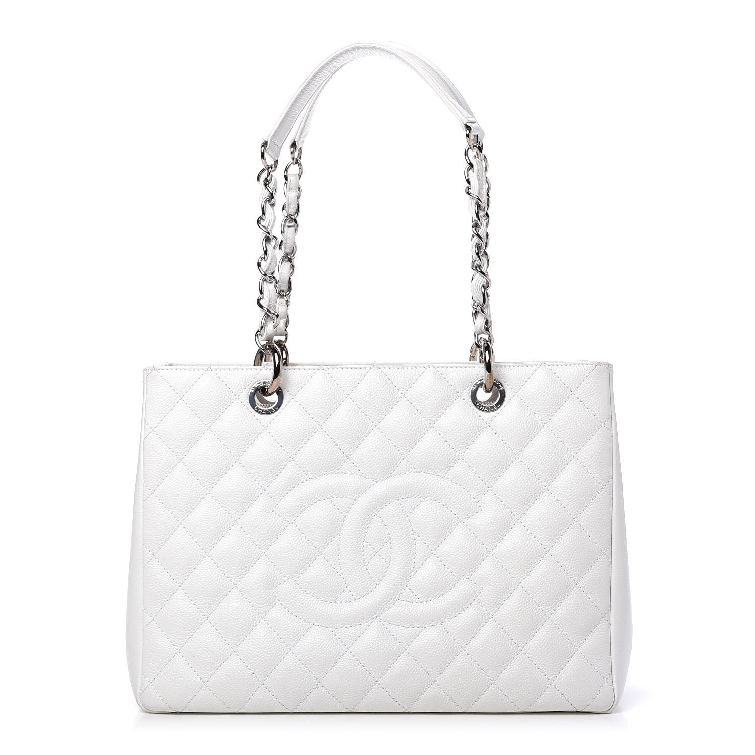 Chanel Caviar Quilted Grand Shopping Tote GST White 1 of 9