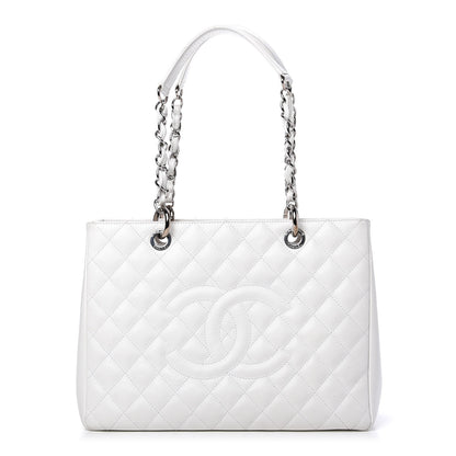 Chanel Caviar Quilted Grand Shopping Tote GST White 1 of 9