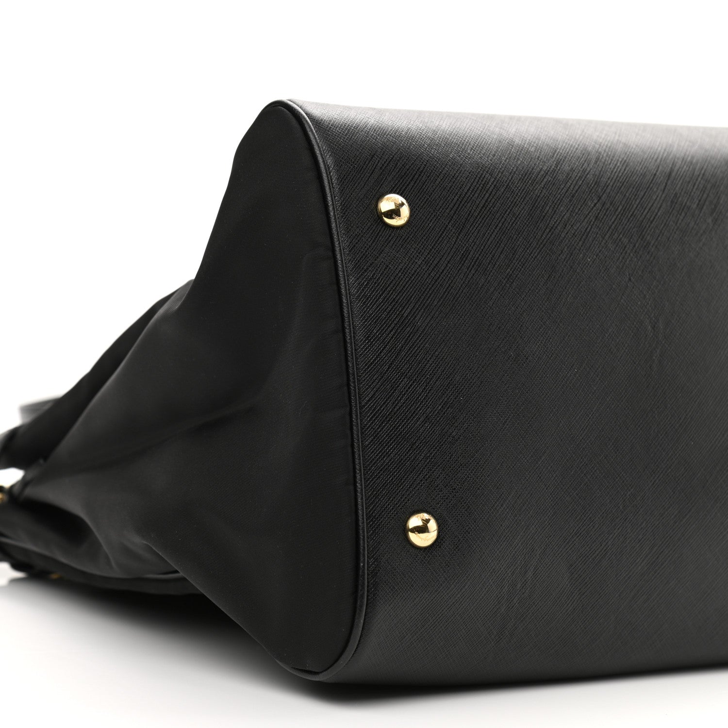 Salvatore Ferragamo Nylon Hammered Calfskin Batik Tote Black 8 of 9