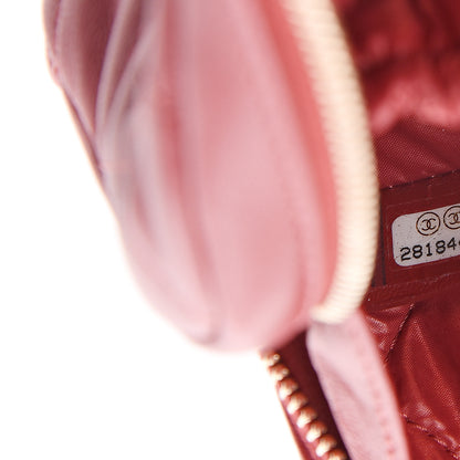 Chanel Lambskin Quilted Small Curvy Pouch Cosmetic Case Red 6 of 7