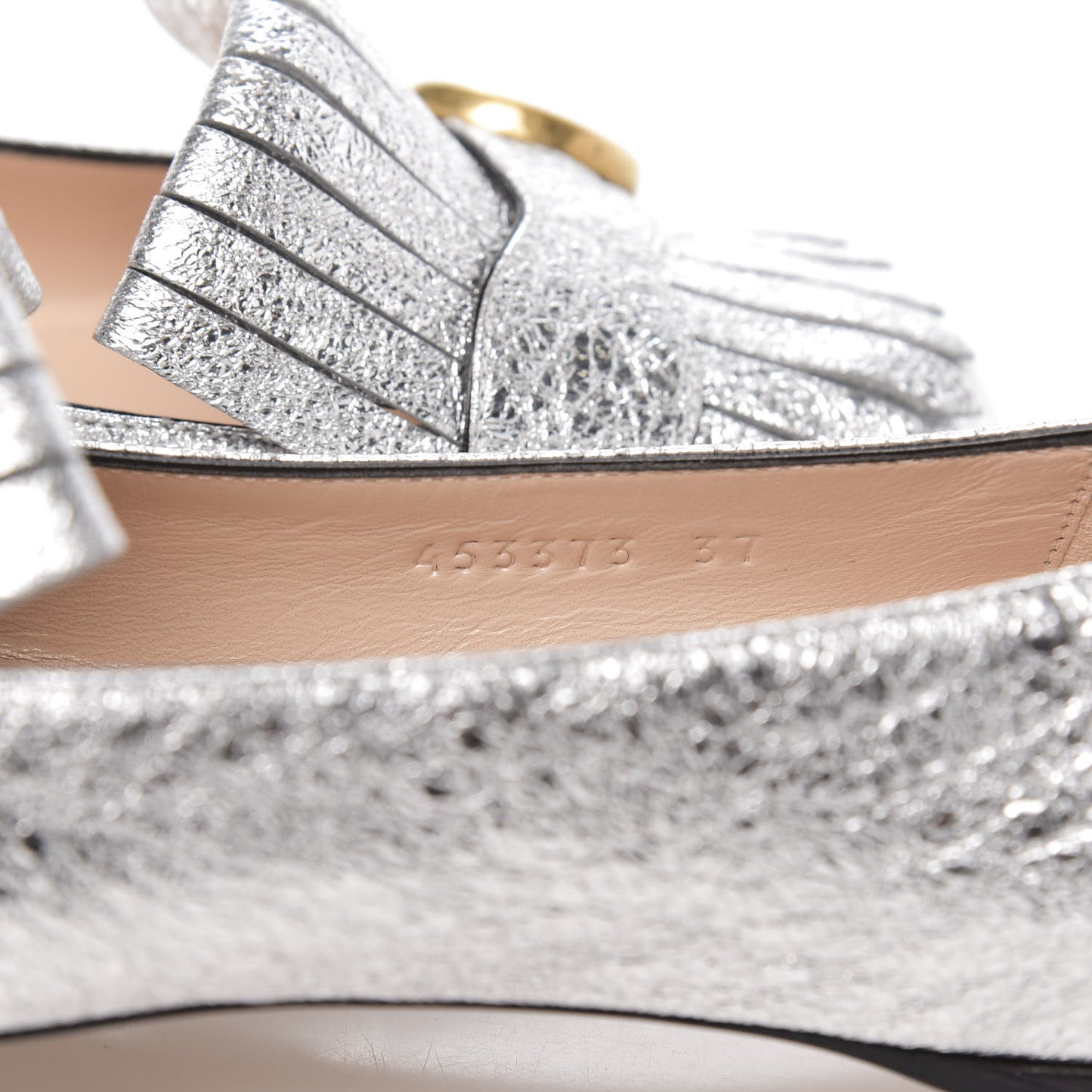 Galassia GG Marmont Fringe Flats 37 Argento