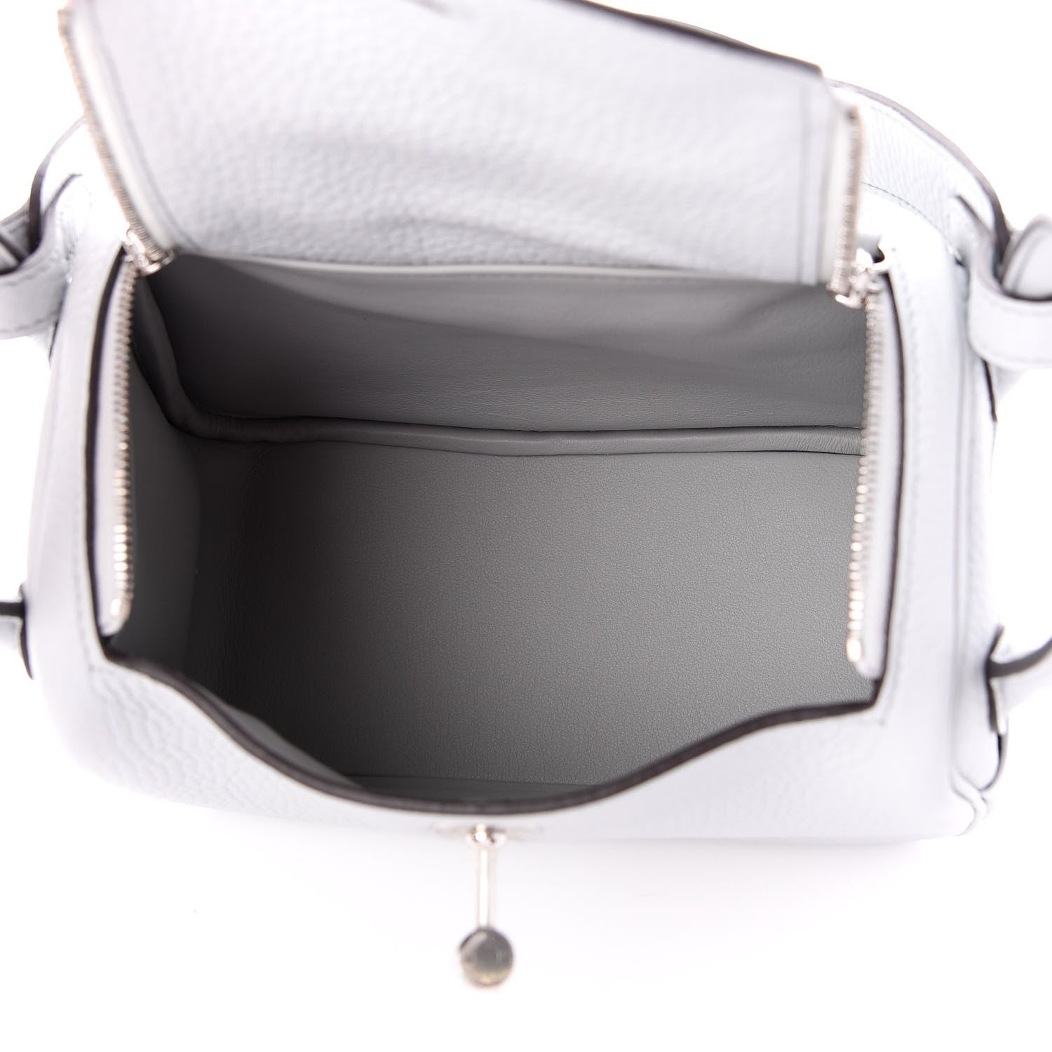 Hermes Taurillon Clemence Mini Lindy 20 Bleu Pale 5 of 8
