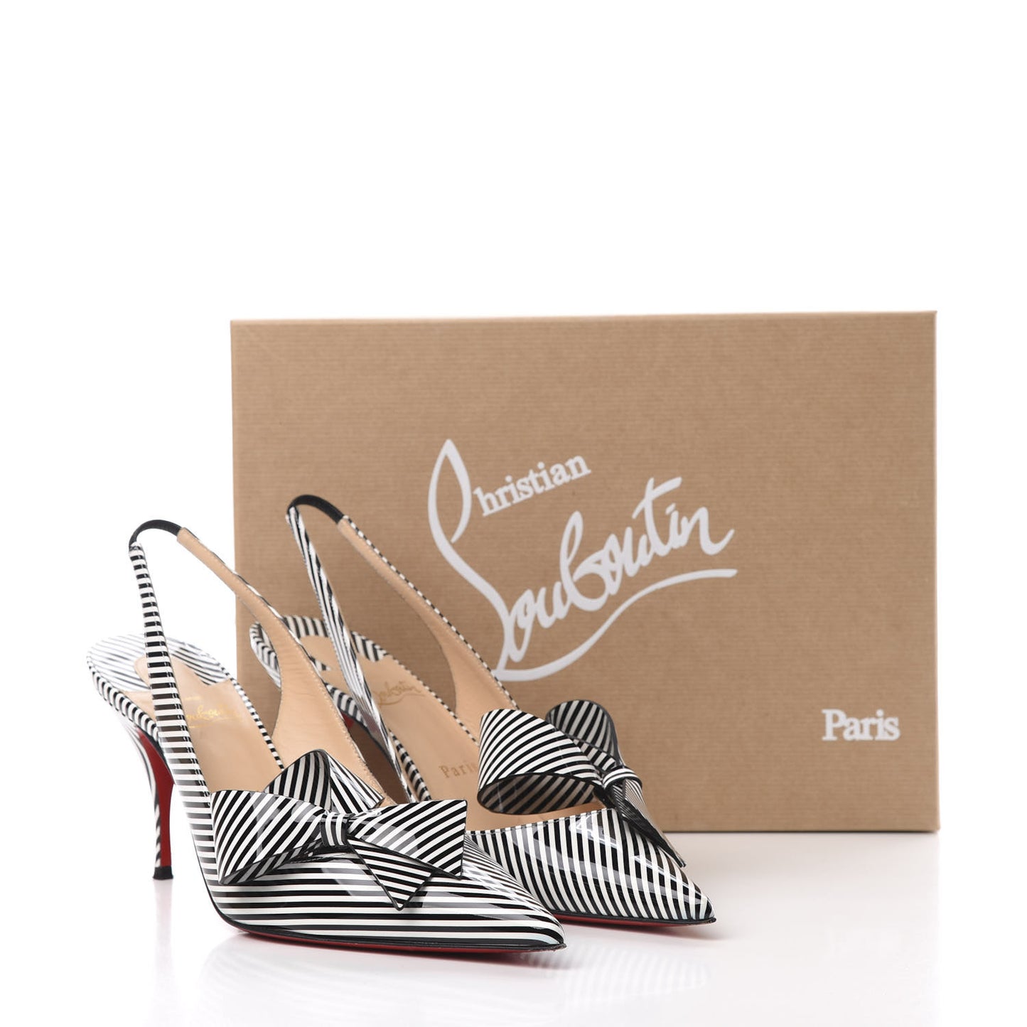 Patent Stripes Clare Nodo 80 Pumps 39 Black White