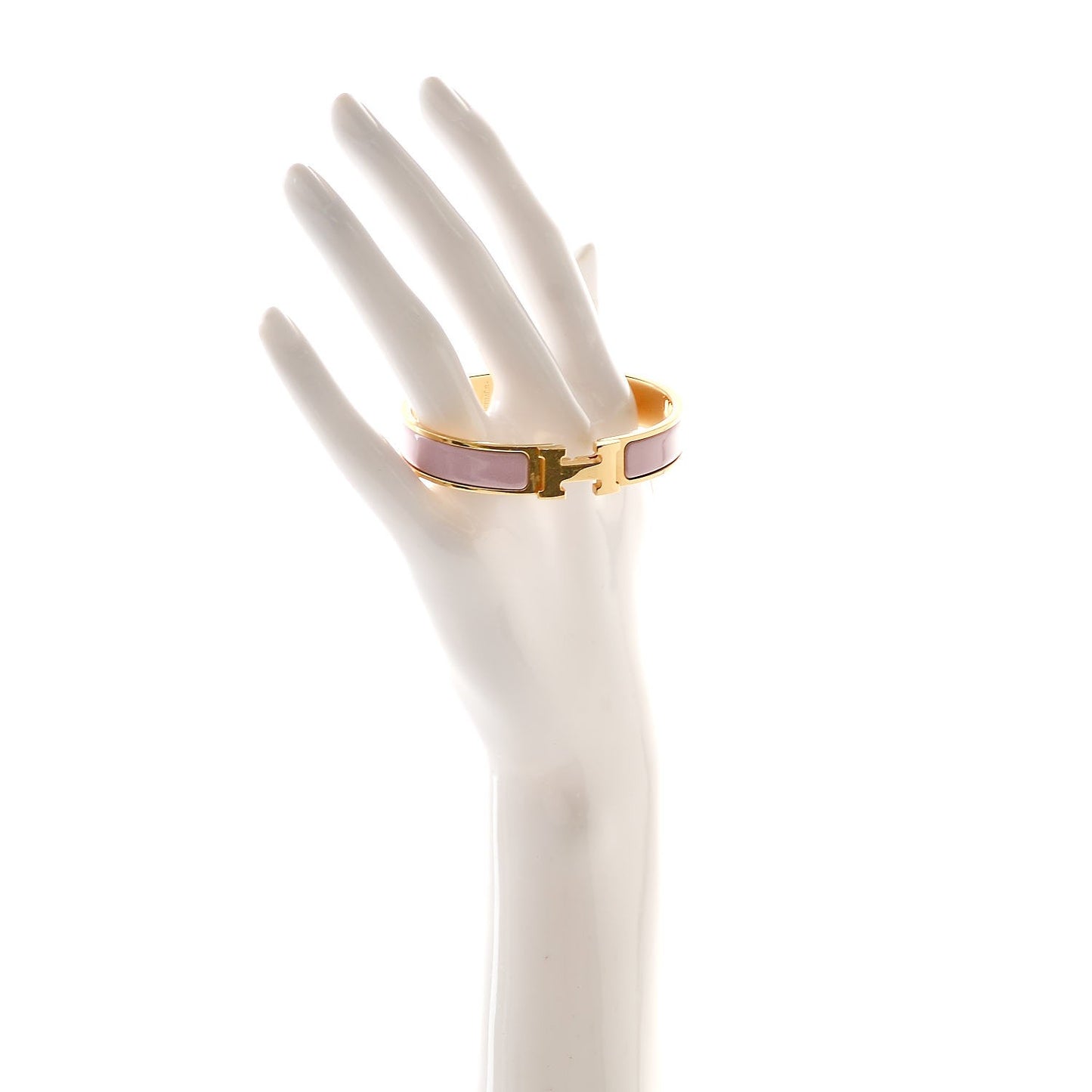 Narrow Enamel Clic Clac H Bracelet GM Rose Nacarat