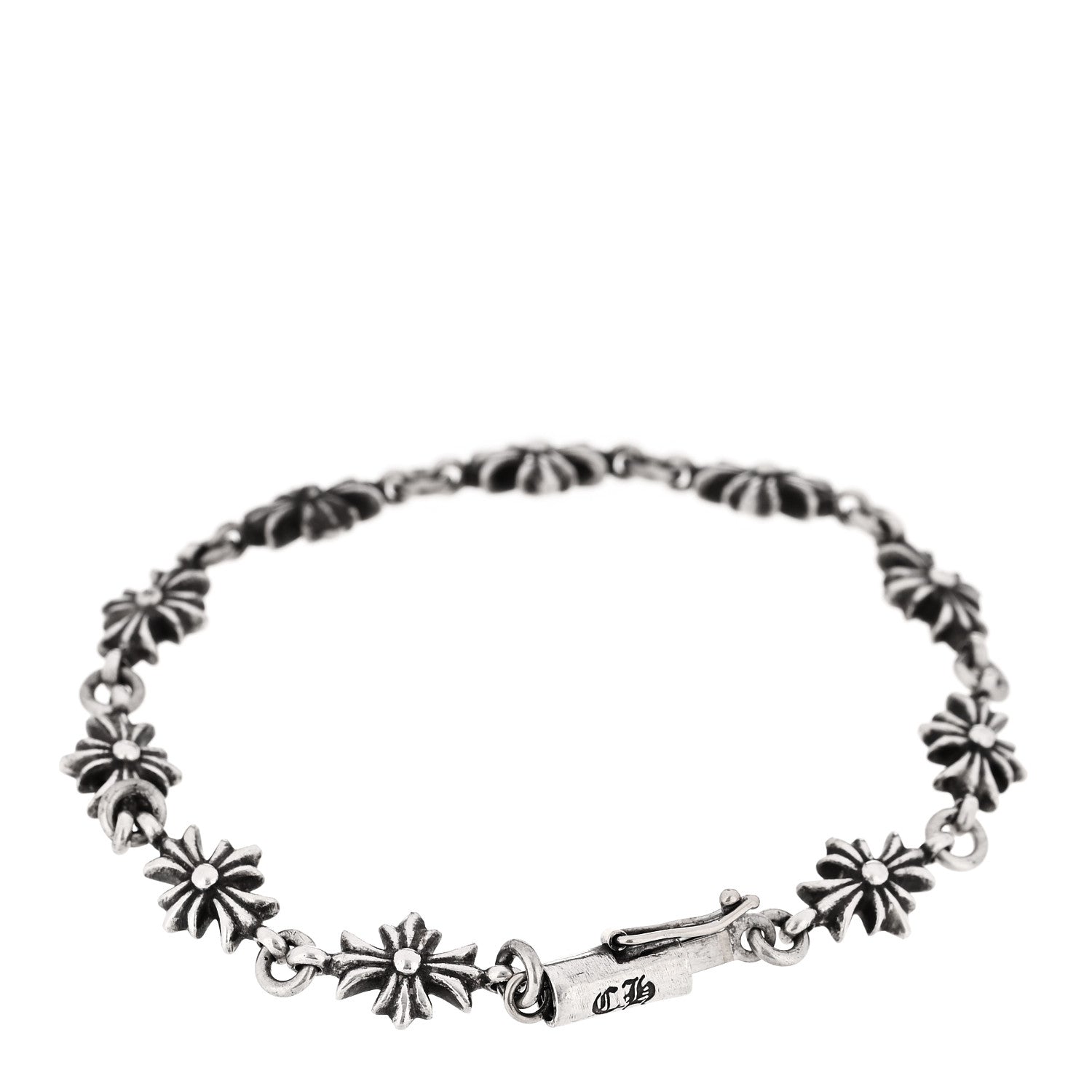 Chrome Hearts Sterling Silver Tiny E CH Plus Bracelet 2 of 4