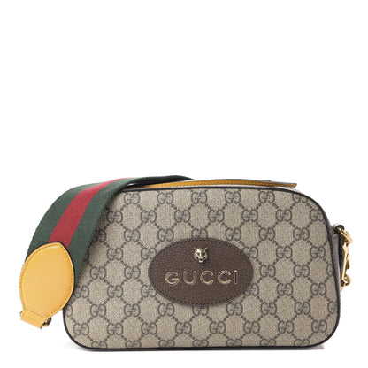 Gucci GG Supreme Monogram Web Neo Vintage Shoulder Bag Beige New Acero Crop 1 of 12