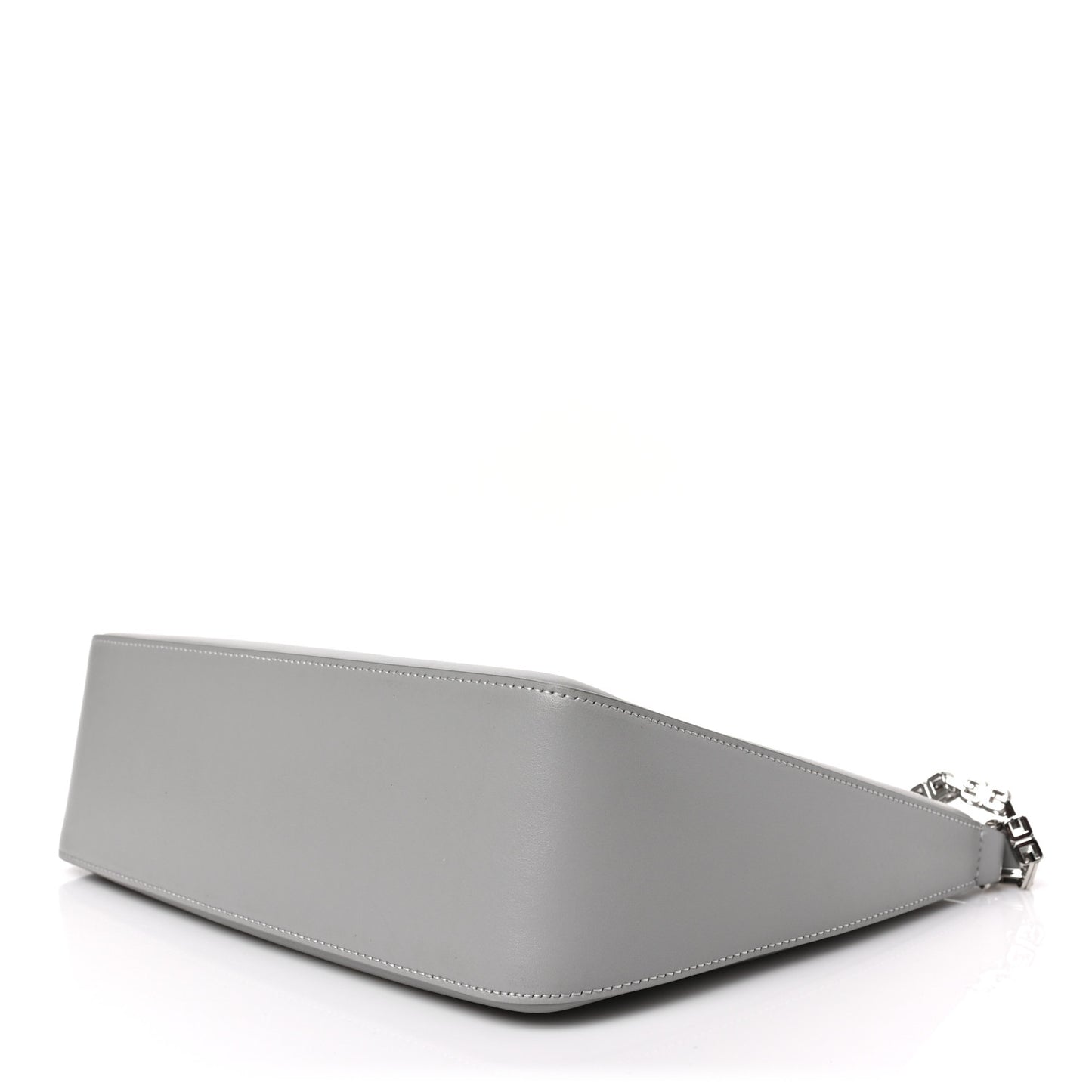 Smooth Calfskin Small Moon Cut Out Shoulder Bag Grey