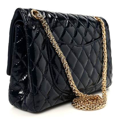 Chanel Distressed Patent Quilted 2.55 Reissue 226 Flap Blue 3 of 10