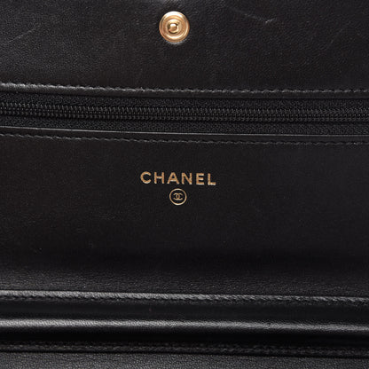 Chanel Patent Calfskin Quilted Boy Wallet On Chain WOC Black 8 of 12