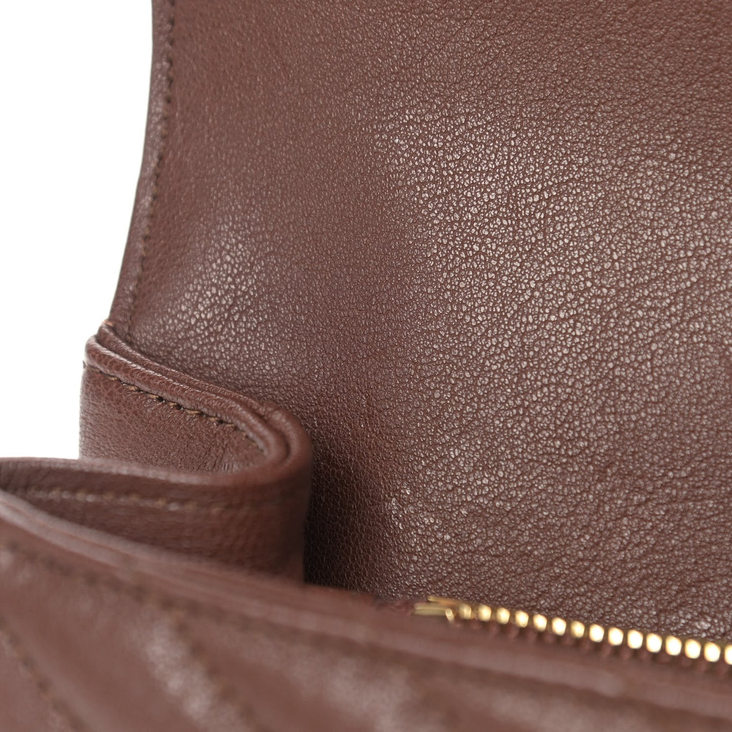 Calfskin Matelasse Chevron Monogram Medium College Bag Old Brandy