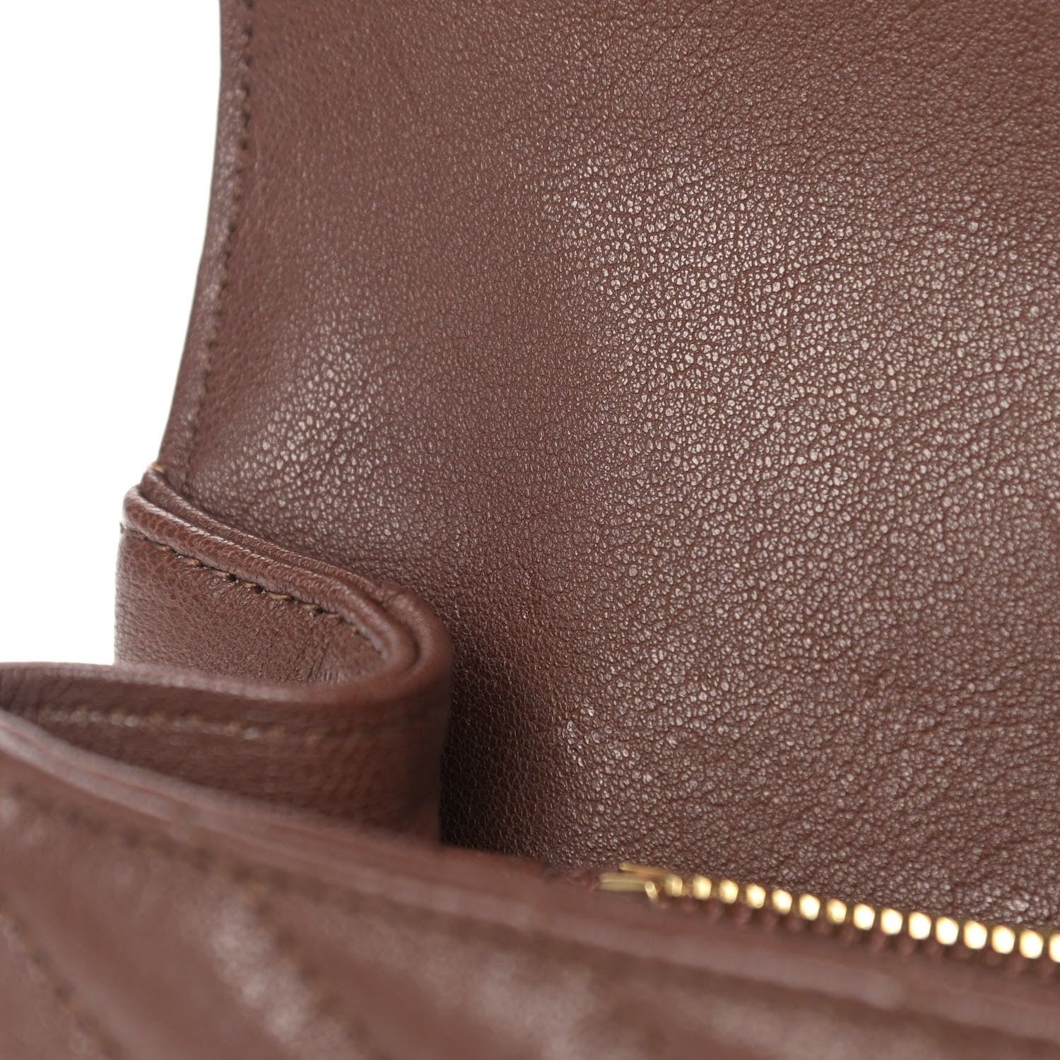 Saint Laurent Calfskin Matelasse Chevron Monogram Medium College Bag Old Brandy 12 of 12