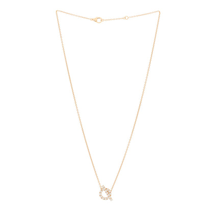 Hermes 18K Rose Gold Diamond Finesse Pendant Necklace 3 of 6