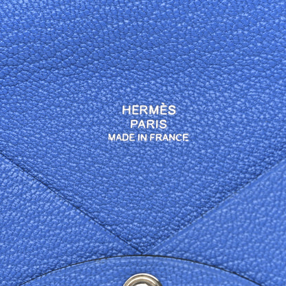 Hermes Chevre Chandra Calvi Card Case Bleu Zanzibar 6 of 7