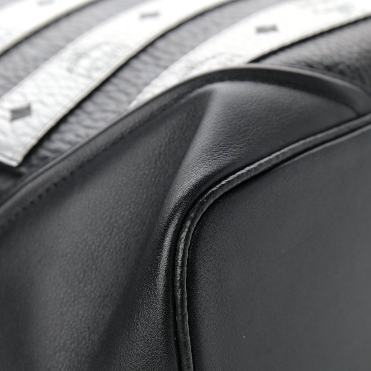 Metallic Visetos Striped Medium Duke Backpack Silver Black