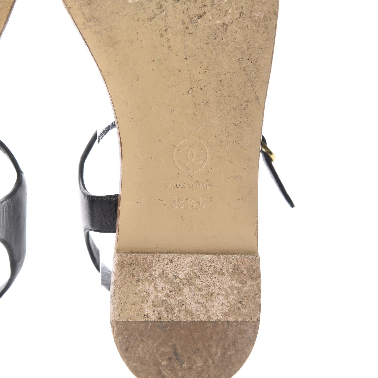 Chanel Lambskin Chain CC Thong Sandals 38.5 Black 7 of 7