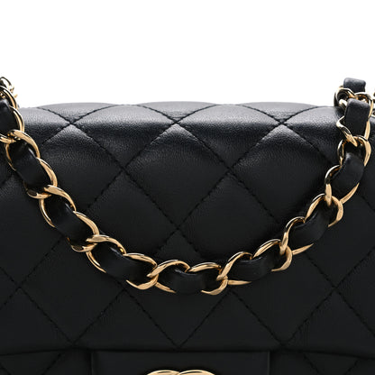 Chanel Lambskin Quilted Mini Rectangular Flap Black 8 of 11