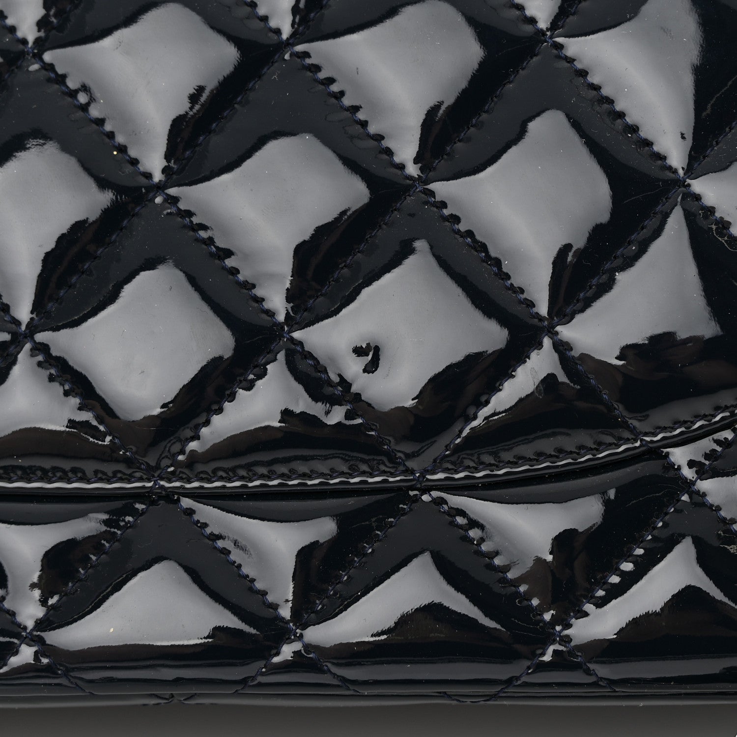 Chanel Patent Quilted Jumbo Double Flap Navy 16 of 17