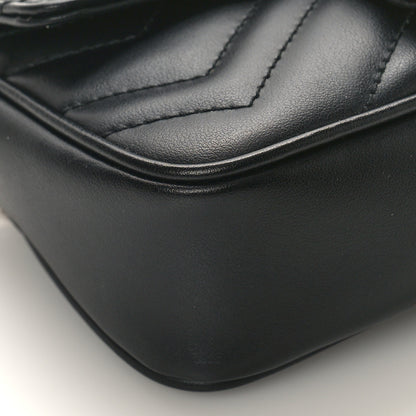 Gucci Calfskin Matelasse Super Mini GG Marmont Shoulder Bag Black 7 of 8