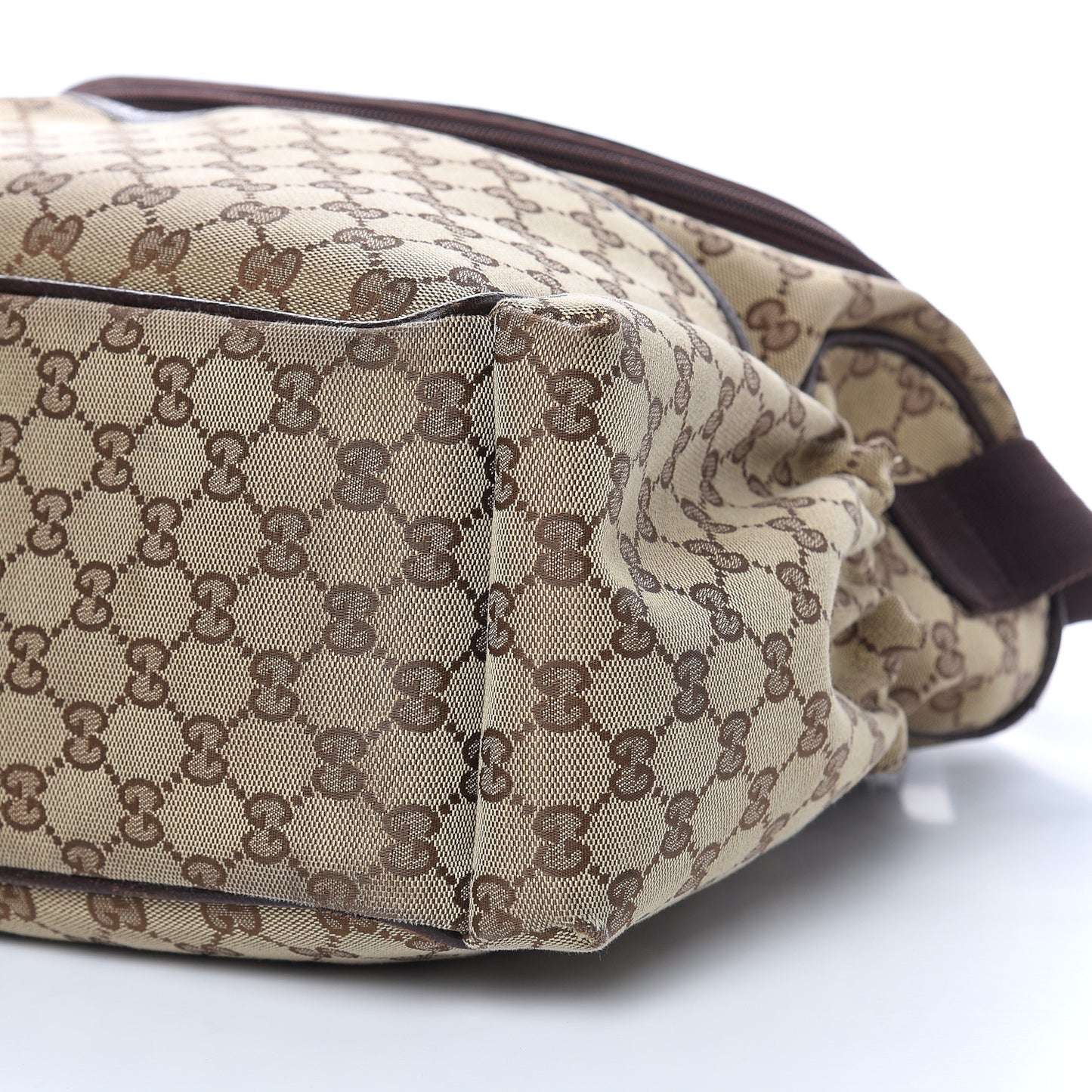 Monogram Natural Pigskin Large Diaper Bag Beige Ebony Cocoa Dark Chocolate