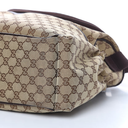 Gucci Monogram Natural Pigskin Large Diaper Bag Beige Ebony Cocoa Dark Chocolate 10 of 17