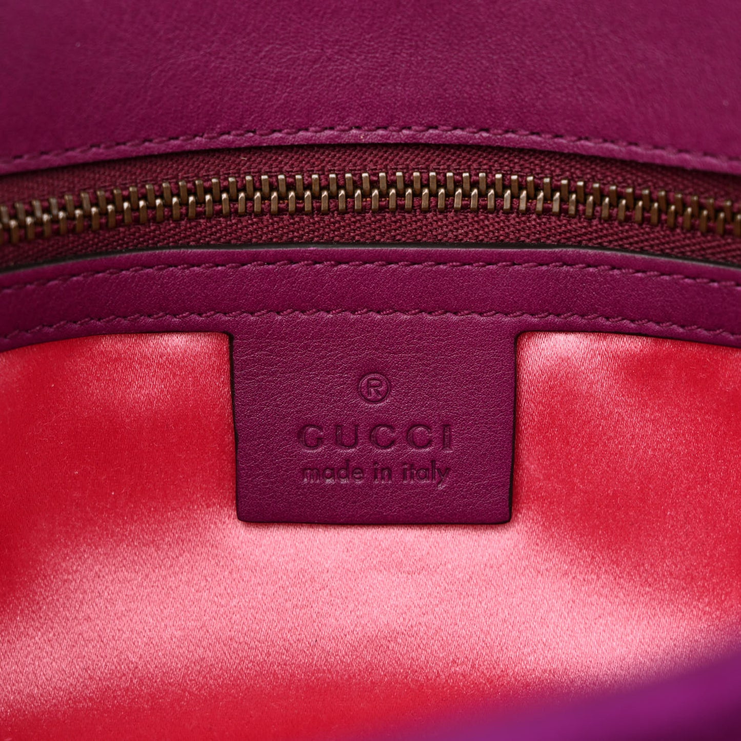 Velvet Matelasse Small GG Marmont Shoulder Bag Fuchsia Violet Cyclamen