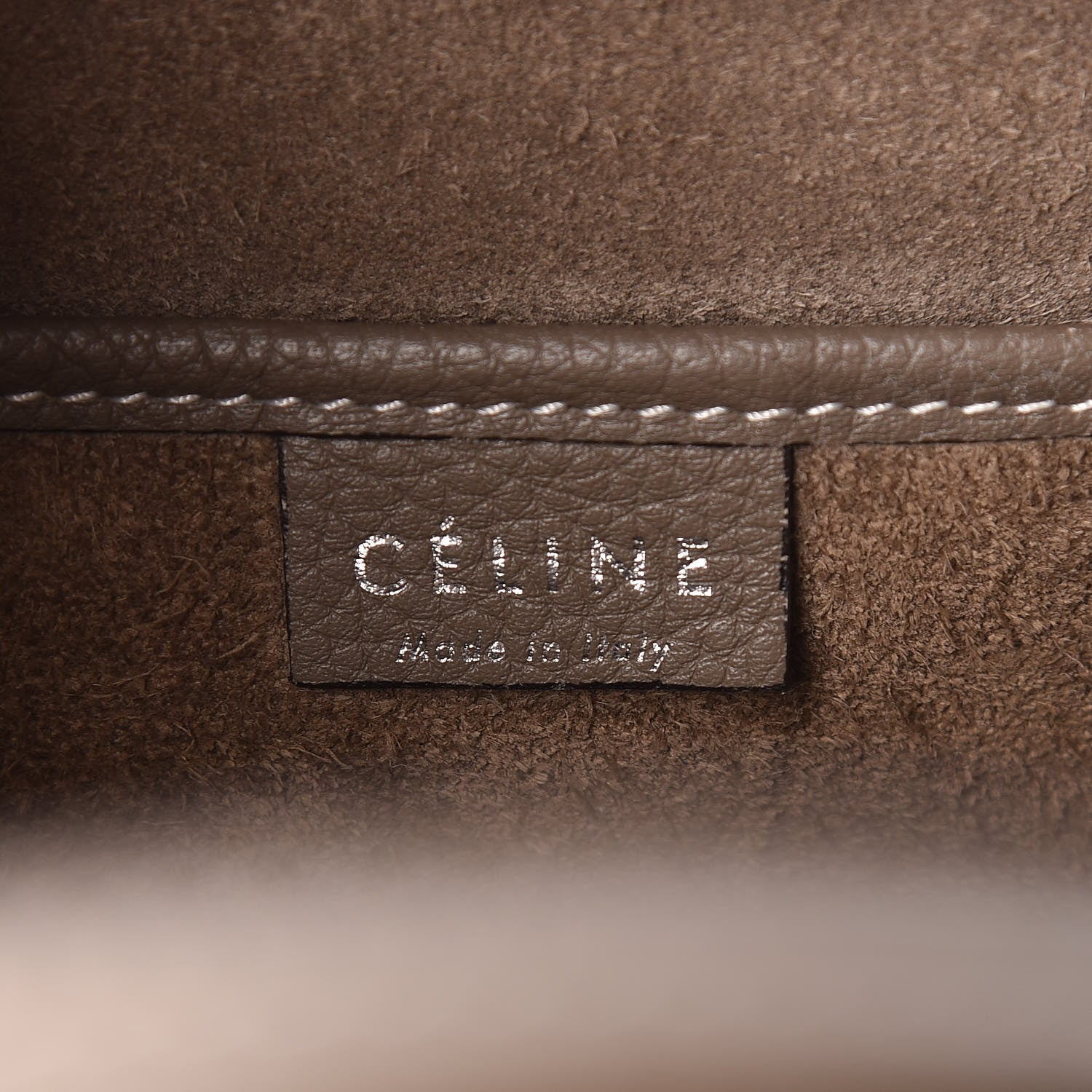 Celine Drummed Calfskin Nano Luggage Souris 6 of 10